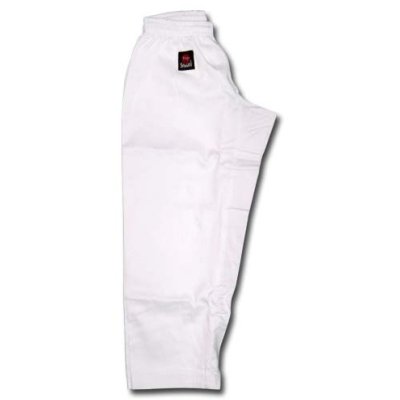 Pantaloni Karate, Little, Saman, bumbac/sintetic, alb, elastic